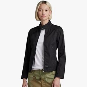 G-Star Black Biker Utility Stand-Collar Jacket